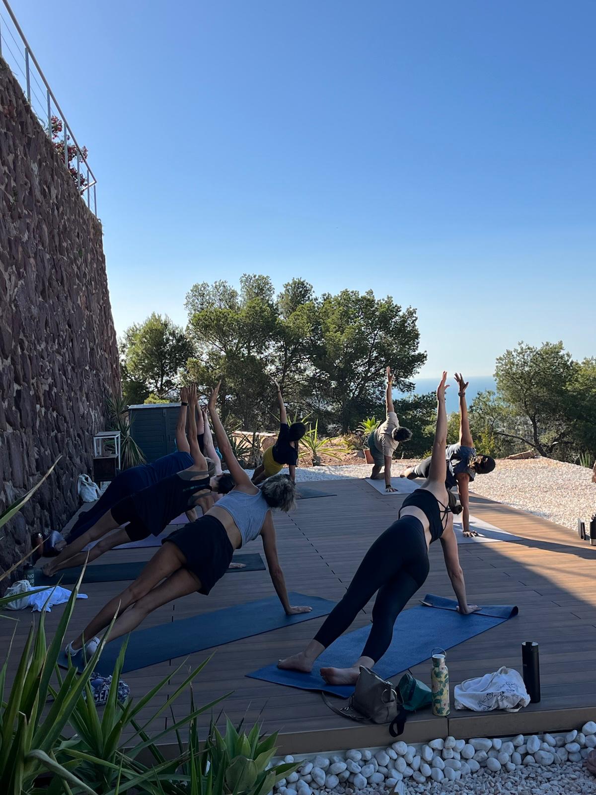 Sea view yoga class