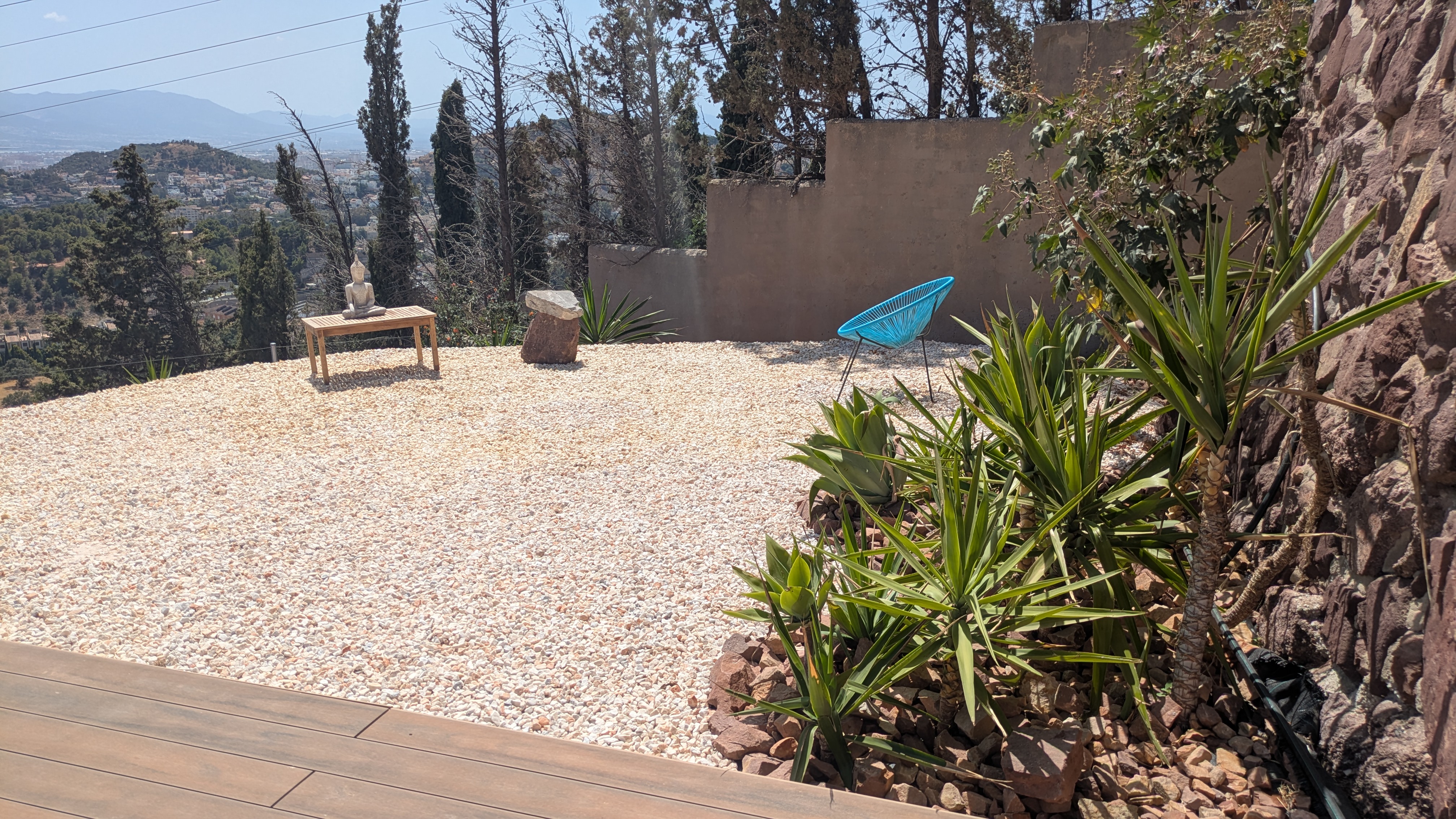 Outdoor yoga practice space